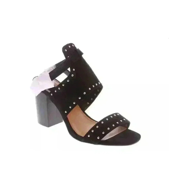 NIB ASOS TAROT CARD Wide Fit Western Black Suede Heeled Sandals $60 - Picture 3 of 9